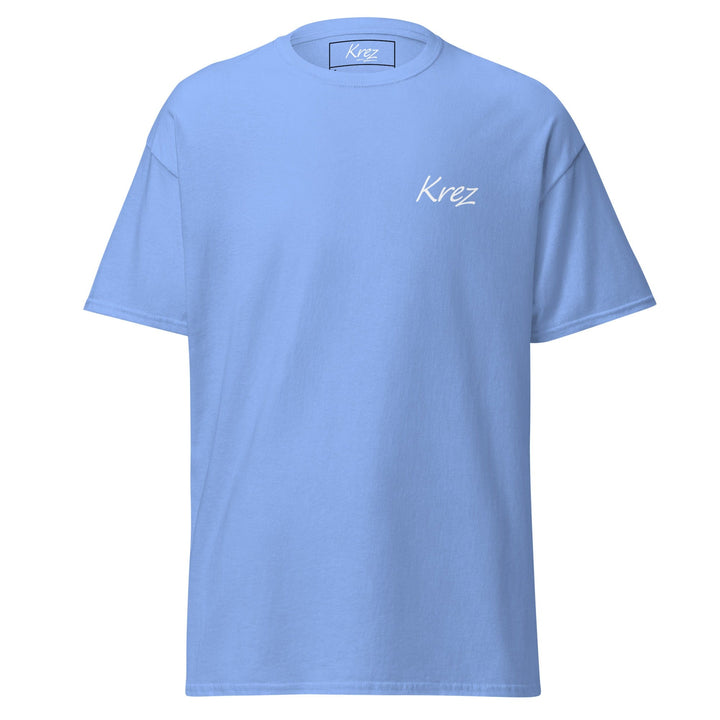 Light Blue T-shirt with white embroidered logo on left chest