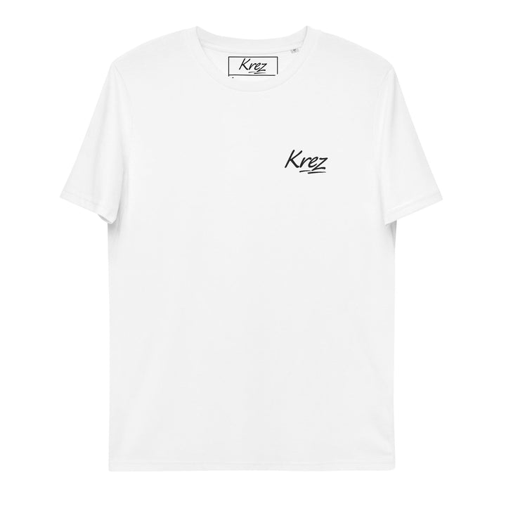 White Krez Premium T-shirt with black embroidered logo