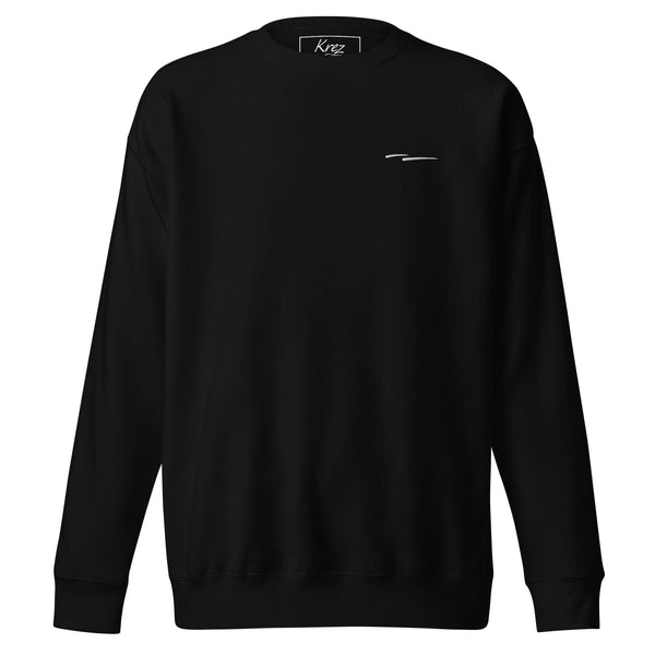 Krez Stripe Sweatshirt in Black With Two White Stripes