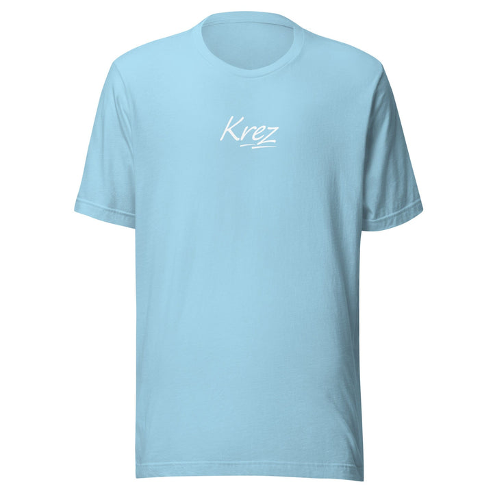 Light Blue Krez t-shirt with an Embroidered Centre Logo