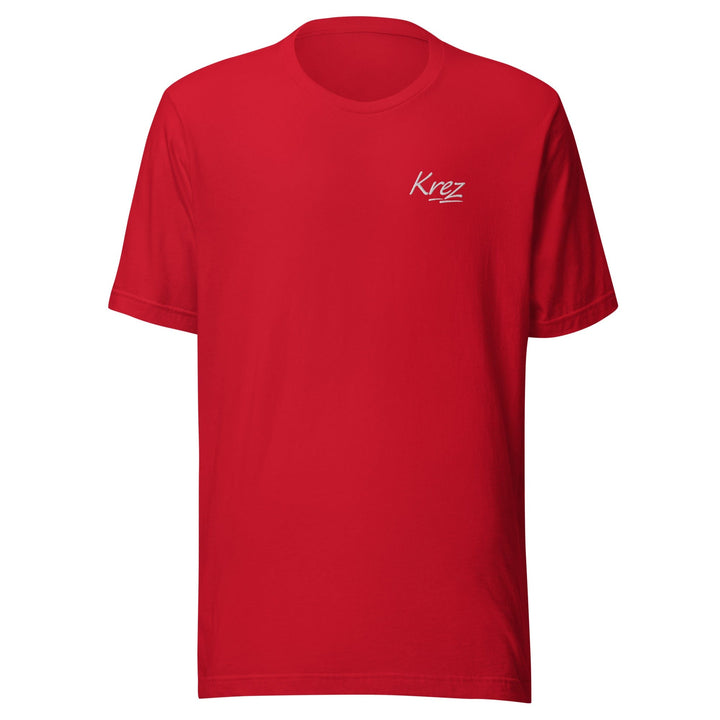 Red Krez Basic Tee with embroidered logo